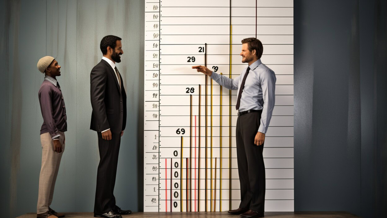 Lider biznesu przedstawia koledze diagram wzrostu