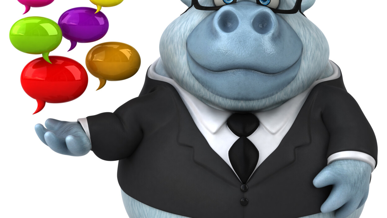 Zabawna biała małpa - ilustracja 3D