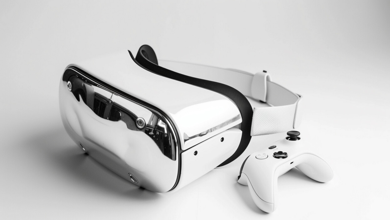 model słuchawki do gier wirtualnej rzeczywistości z białą przestrzenią wolnego tła