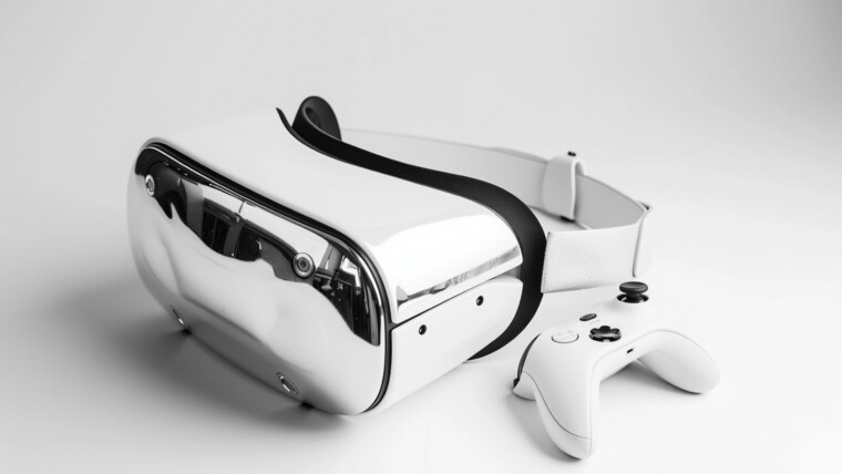 model słuchawki do gier wirtualnej rzeczywistości z białą przestrzenią wolnego tła