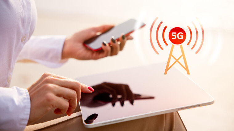 Koncepcja sieci mobilnej 5G nowej generacji technologii bezprzewodowej dla szybkiego Internetu