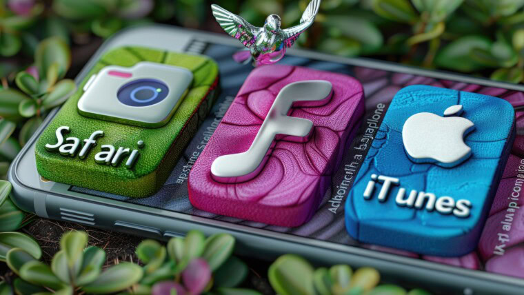 Smartfon z różnymi ikonami aplikacji