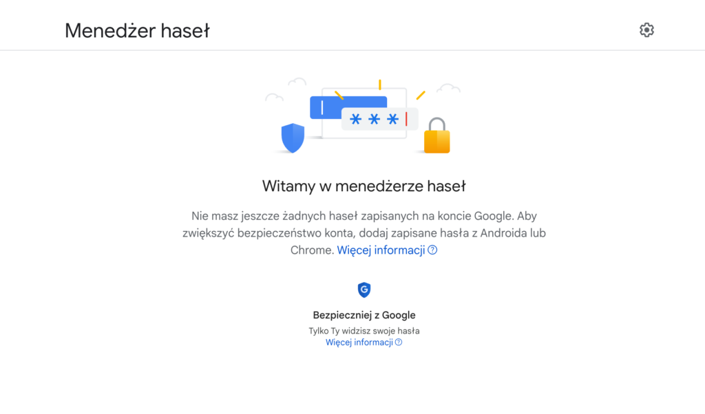 Menedżer haseł Google